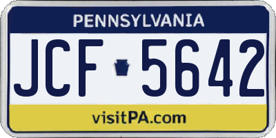 PA license plate JCF5642