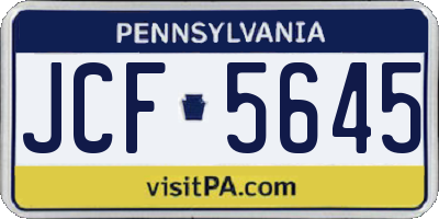 PA license plate JCF5645