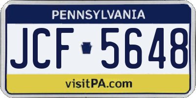 PA license plate JCF5648