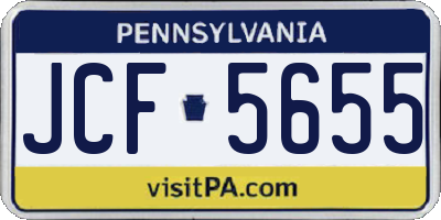 PA license plate JCF5655