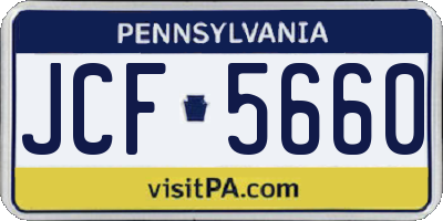 PA license plate JCF5660