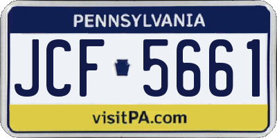 PA license plate JCF5661