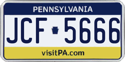 PA license plate JCF5666