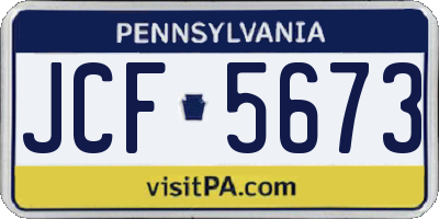 PA license plate JCF5673