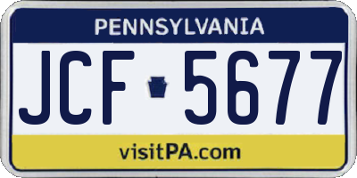 PA license plate JCF5677