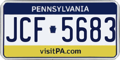 PA license plate JCF5683