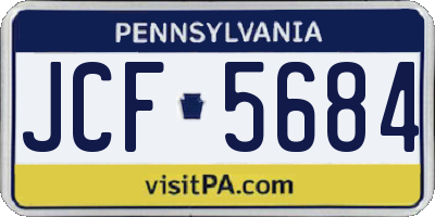 PA license plate JCF5684