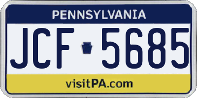 PA license plate JCF5685