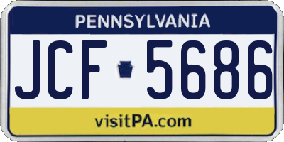 PA license plate JCF5686