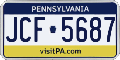 PA license plate JCF5687