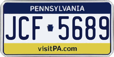 PA license plate JCF5689