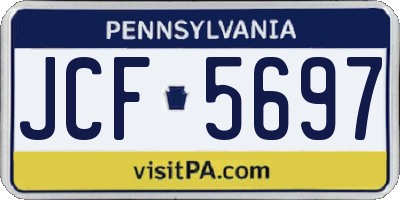 PA license plate JCF5697