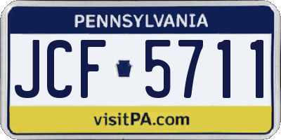 PA license plate JCF5711