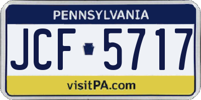 PA license plate JCF5717