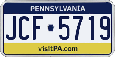 PA license plate JCF5719