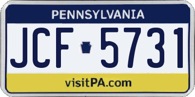 PA license plate JCF5731