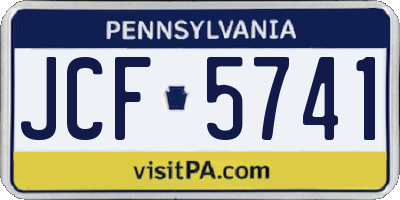 PA license plate JCF5741