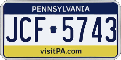 PA license plate JCF5743