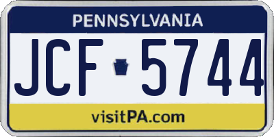 PA license plate JCF5744