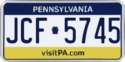 PA license plate JCF5745