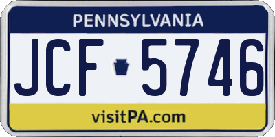 PA license plate JCF5746