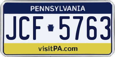PA license plate JCF5763
