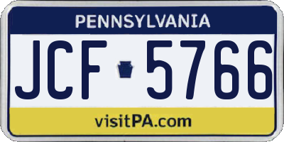 PA license plate JCF5766
