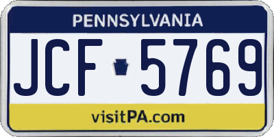 PA license plate JCF5769