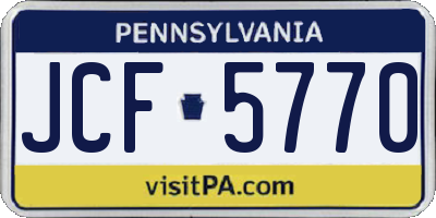 PA license plate JCF5770