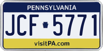 PA license plate JCF5771