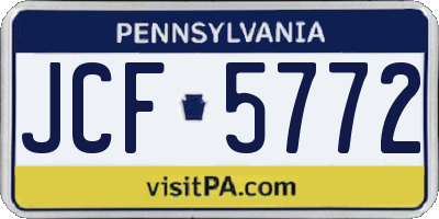 PA license plate JCF5772