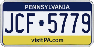PA license plate JCF5779