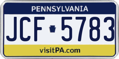 PA license plate JCF5783