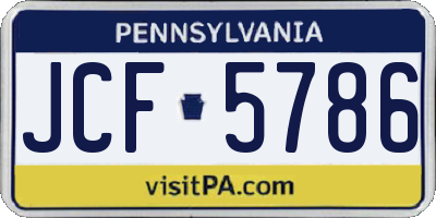 PA license plate JCF5786