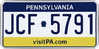 PA license plate JCF5791