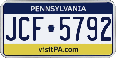 PA license plate JCF5792