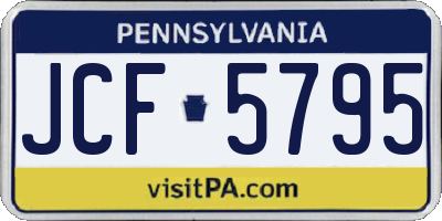 PA license plate JCF5795