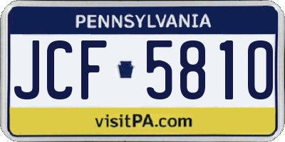 PA license plate JCF5810