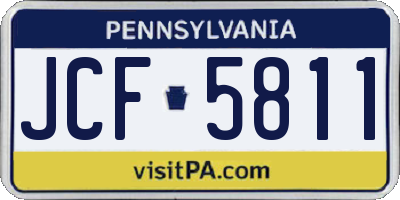 PA license plate JCF5811
