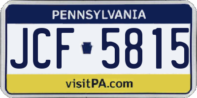 PA license plate JCF5815