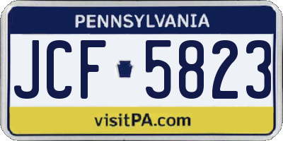 PA license plate JCF5823