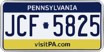 PA license plate JCF5825