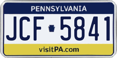 PA license plate JCF5841