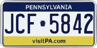 PA license plate JCF5842