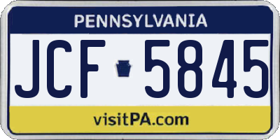 PA license plate JCF5845