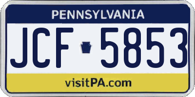 PA license plate JCF5853