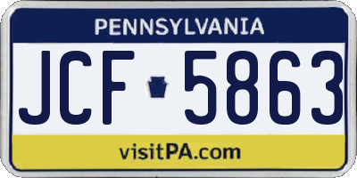 PA license plate JCF5863