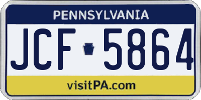 PA license plate JCF5864