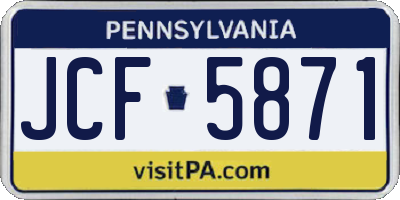 PA license plate JCF5871