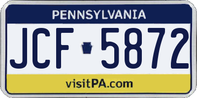 PA license plate JCF5872
